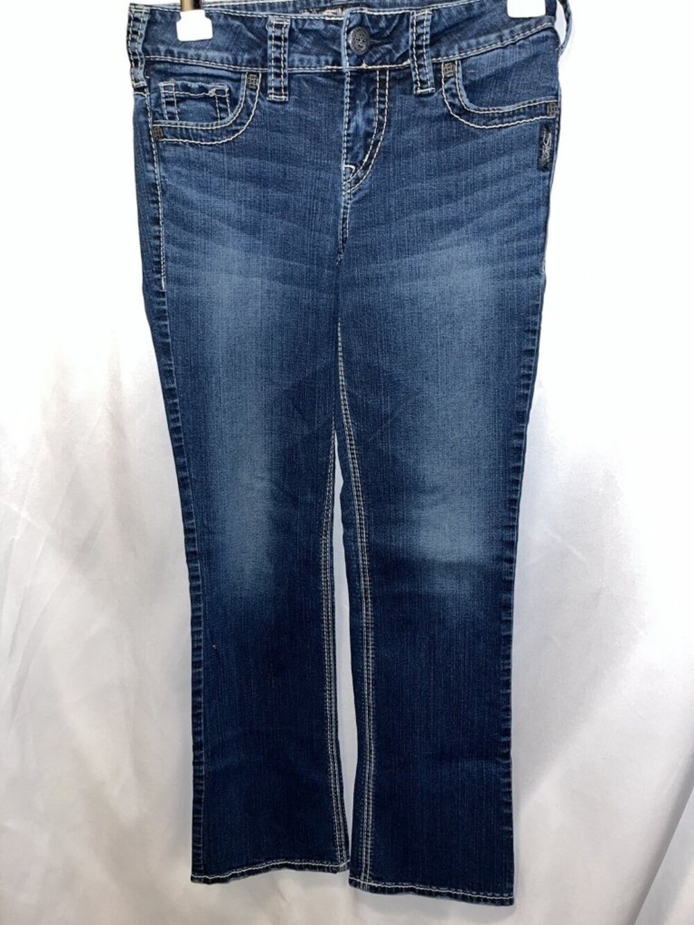 Silver Suki Fluid Jean Women 27x 29 Stretch Denim Mid Rise Bootcut